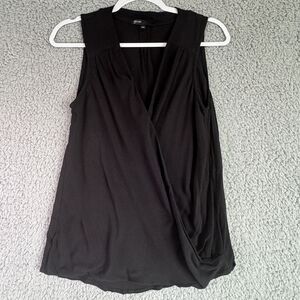 Gibson‎ Womens Black Front Crossover High Low Surplice Sleeveless Blouse XXS New